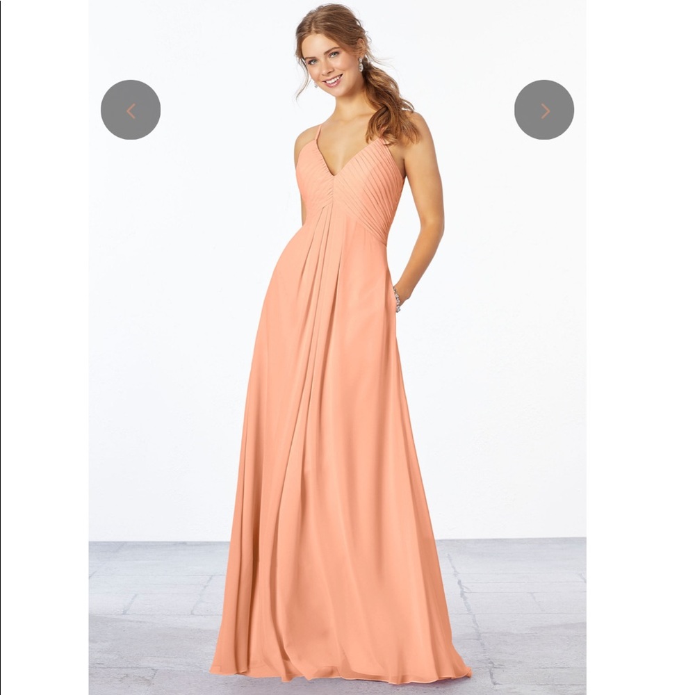 Morilee Peach Chiffon Dress